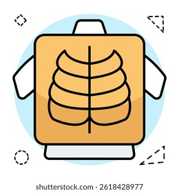 Unique design icon of ribs cage