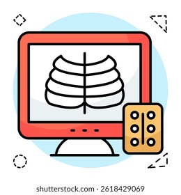 Unique design icon of ribs cage
