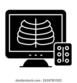 Unique design icon of ribs cage