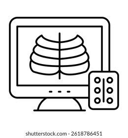 Unique design icon of ribs cage