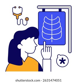 Unique design icon of ribs cage