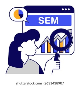 A unique design icon of search engine marketing