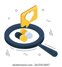 A unique design icon of search pills
