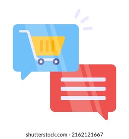 Unique design icon of shopping chat