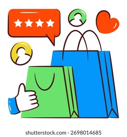 Un icono de diseño único de Comentarios de compras