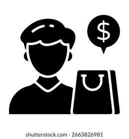 Un icono de diseño único del tipo de compras