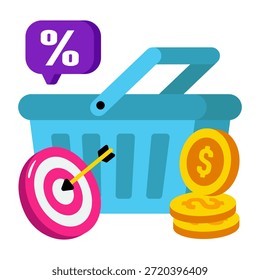 Un icono de diseño único del objetivo de compras 