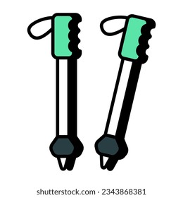 A unique design icon of ski poles