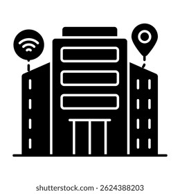A unique design icon of smart building