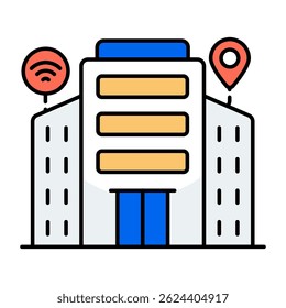 A unique design icon of smart building