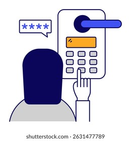 Unique design icon of smart door lock