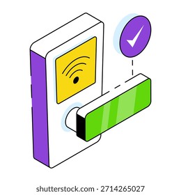 Unique design icon of smart door lock