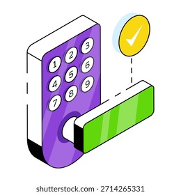 Unique design icon of smart door lock