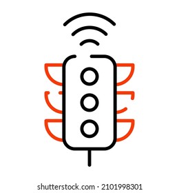 A Unique Design Icon Of Smart Traffic Lights

