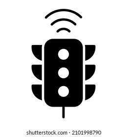 A Unique Design Icon Of Smart Traffic Lights

