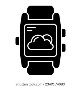 A unique design icon of smartwatch weather 