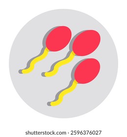 A unique design icon of sperms, mail reproductive cells