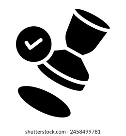 Un icono de diseño único de sello aceptado 

