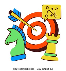 Un icono de diseño único de la estrategia de destino