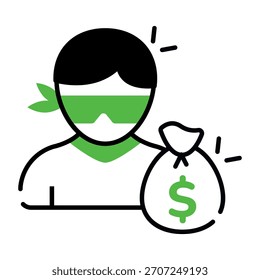 Unique design icon of thief 