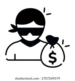 Unique design icon of thief 