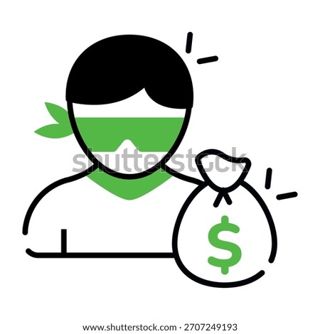 Unique design icon of thief 