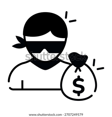 Unique design icon of thief 