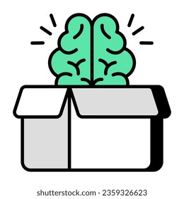Un icono de diseño único de pensamiento fuera de la caja