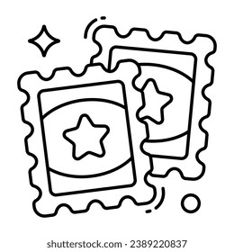 A unique design icon of tickets 