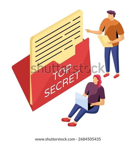 A unique design icon of top secret folder
