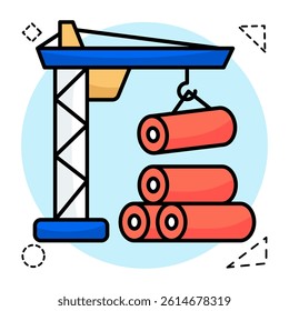 Unique design icon of tower crane