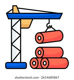 Unique design icon of tower crane
