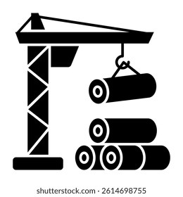 Unique design icon of tower crane