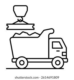 Unique design icon of truck loading