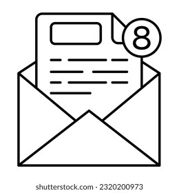 Un icono de diseño único del correo sin leer 