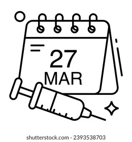 A unique design icon of vaccine schedule 