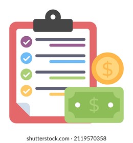 Un icono de diseño único vectores lista financiera

