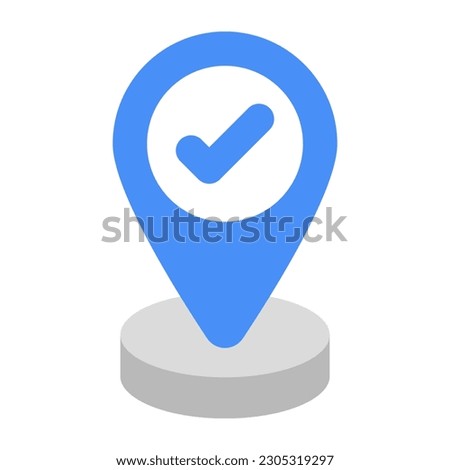 Unique design icon of verified location 