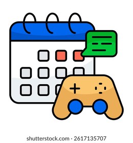 A unique design icon of video game schedule