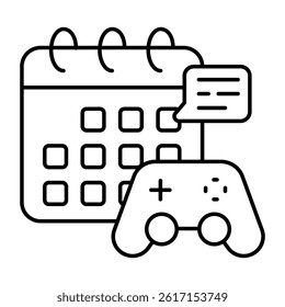 A unique design icon of video game schedule