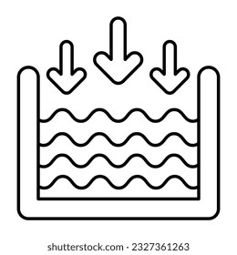 A unique design icon of water level down