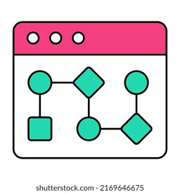 Icono de diseño único de la jerarquía web