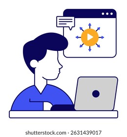 Unique design icon of web video
