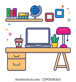 A unique design icon of workroom 

