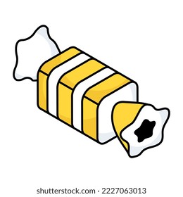 A unique design icon of wrapped toffee 