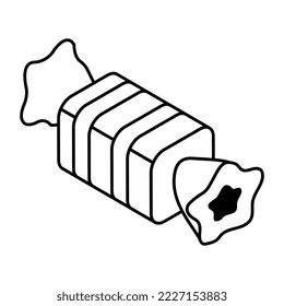 A unique design icon of wrapped toffee 