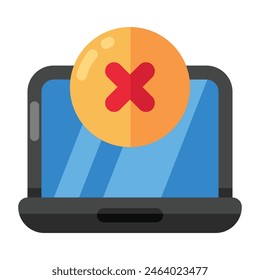 A unique design icon of wrong laptop