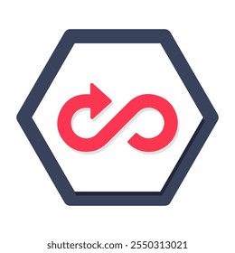 Ein einzigartiges Design-Symbol im Zickzack-Pfeil nach rechts