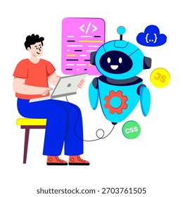 Unique design illustration of ai developer