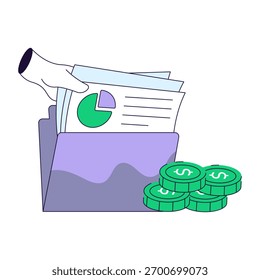 A unique design illustration of business folder